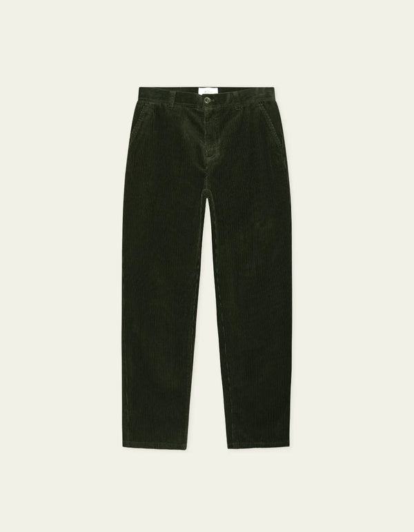 Les Deux CORDUROY TAPERED PANTS Rosin Green — Les Deux