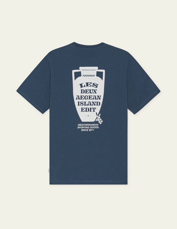 Les Deux Ceramic T-Shirt Dark Denim Blue — Les Deux