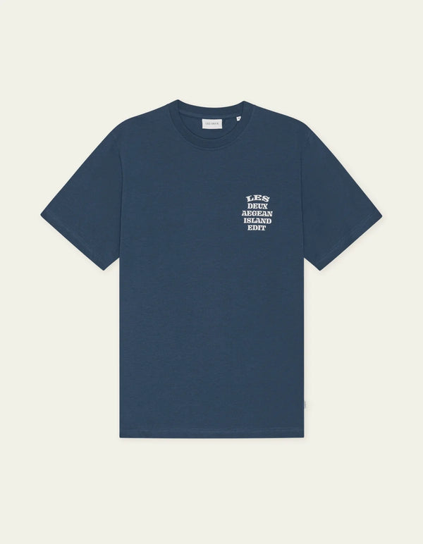 Les Deux Ceramic T-Shirt Dark Denim Blue