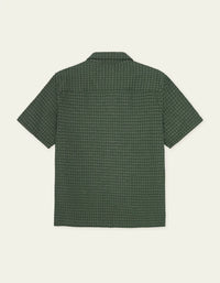 Les Deux Check Seersucker SS Shirt Pine Green