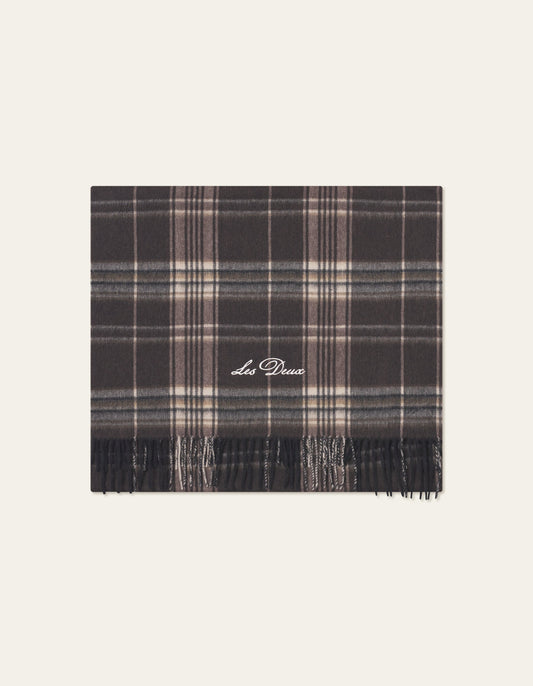 Les Deux Check Wool Scarf Delicioso