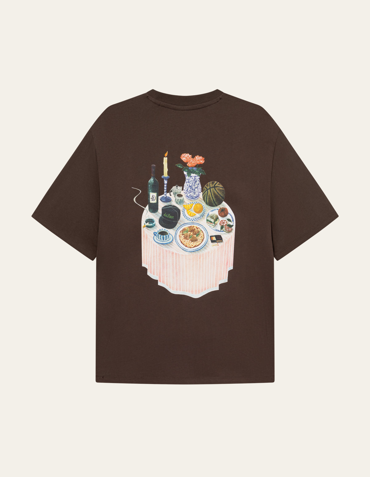 Les Deux Cole Table T-Shirt Slate Brown