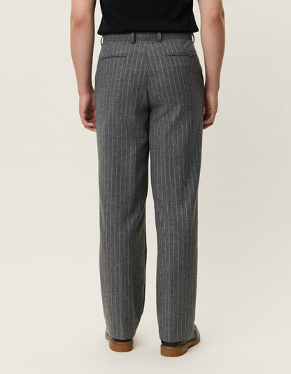 Les Deux Como Pinstripe Mouliné Slacks Grey Melange