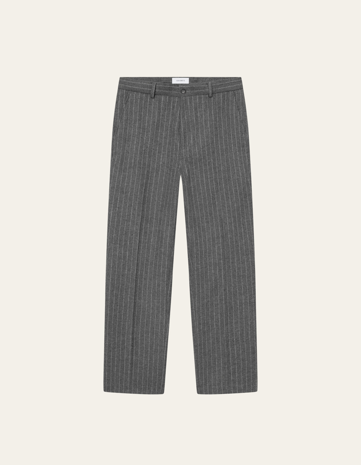 Les Deux Como Pinstripe Mouliné Slacks Grey Melange
