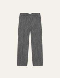 Les Deux Como Pinstripe Mouliné Slacks Grey Melange