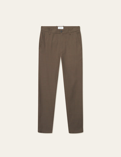 Les Deux Como Reg Houndstooth Suit Pants Teak Brown