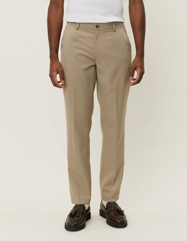 Les Deux Como Reg Solid Suit Pants Dark Sand — Les Deux