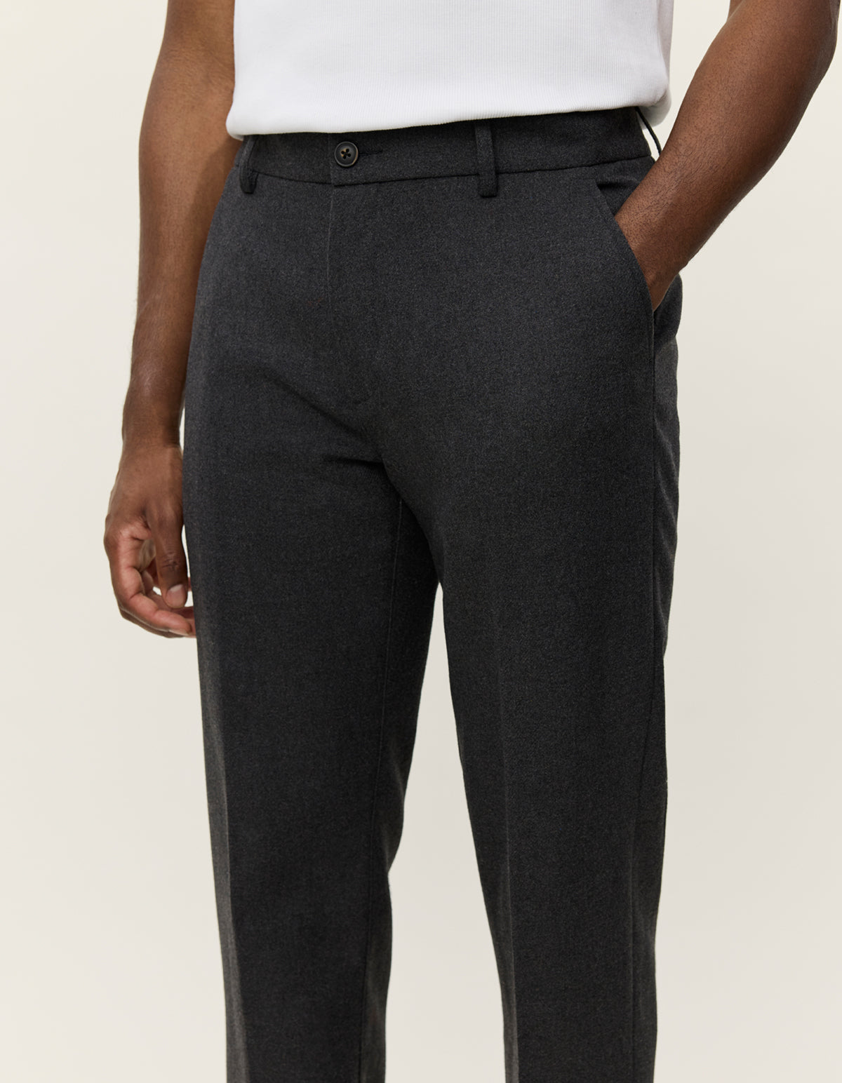 Les Deux Como Reg Wool Suit Pants Asphalt