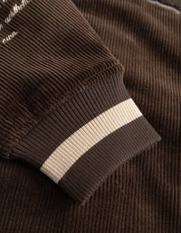 Les Deux Corduroy Varsity Jacket Slate Brown
