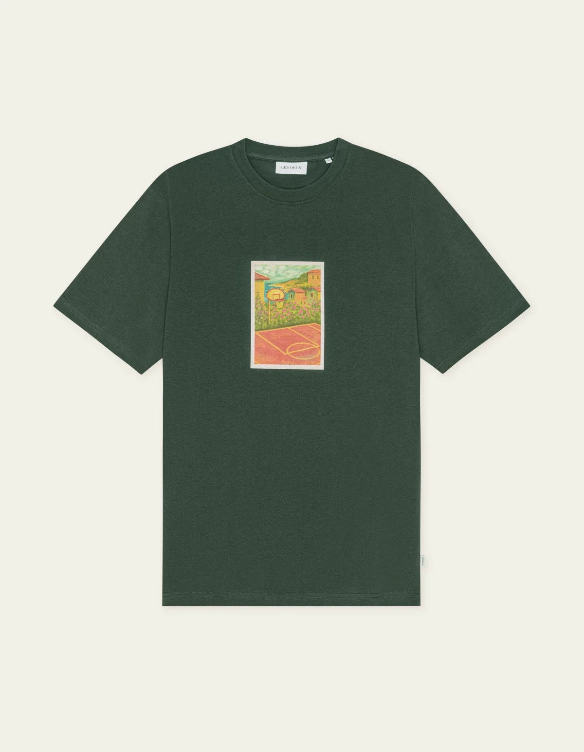 Les Deux Court T-Shirt Pine Green