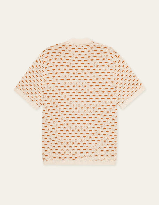 Les Deux ESMAY SHELL KNITTED S/S POLO Eggnog White