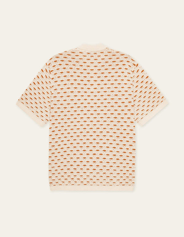 Les Deux ESMAY SHELL KNITTED S/S POLO Eggnog White