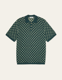 Les Deux ESMAY SHELL KNITTED S/S POLO Sea Moss Green