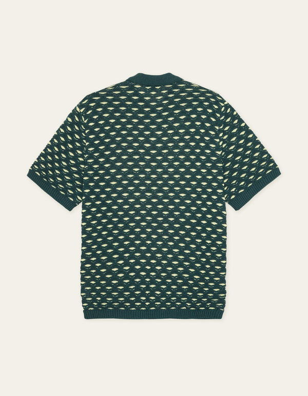 Les Deux ESMAY SHELL KNITTED S/S POLO Sea Moss Green