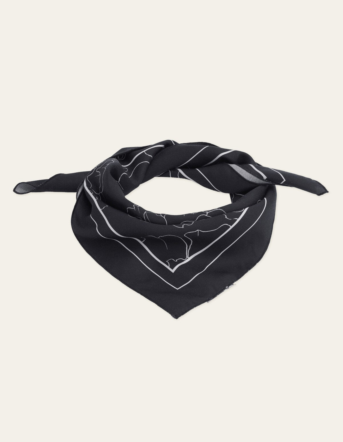 Les Deux FLOWER NECKERCHIEF Black