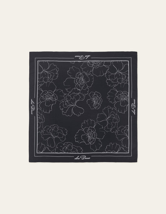 Les Deux FLOWER NECKERCHIEF Black