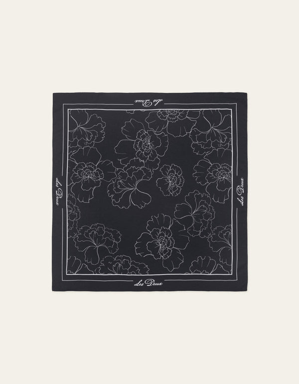 Les Deux FLOWER NECKERCHIEF Black