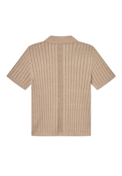 Les Deux Floyd Linen Knitted SS Shirt Irish Cream