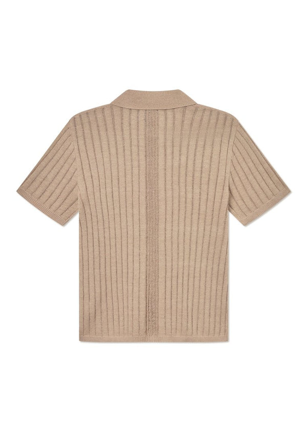 Les Deux Floyd Linen Knitted SS Shirt Irish Cream