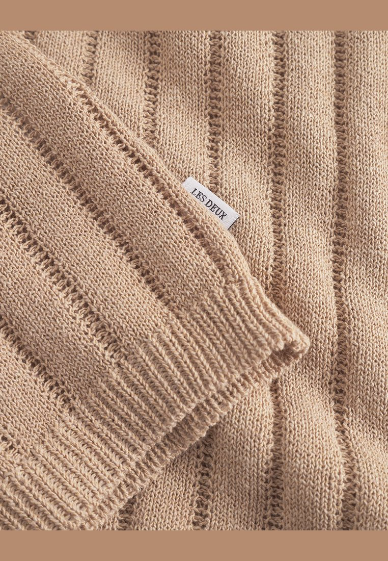 Les Deux Floyd Linen Knitted SS Shirt Irish Cream