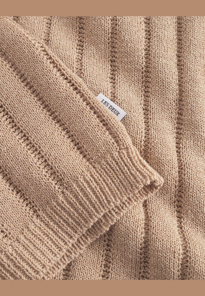 Les Deux Floyd Linen Knitted SS Shirt Irish Cream