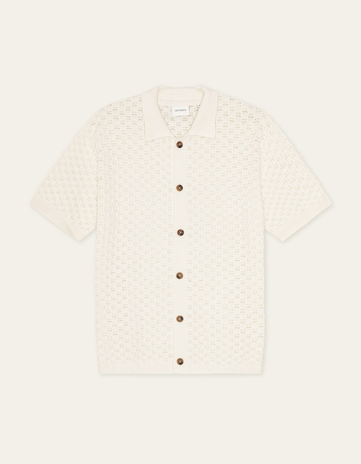 Les Deux GESPERTUS KNITTED S/S SHIRT Eggnog White