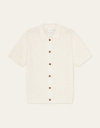 Les Deux GESPERTUS KNITTED S/S SHIRT Eggnog White