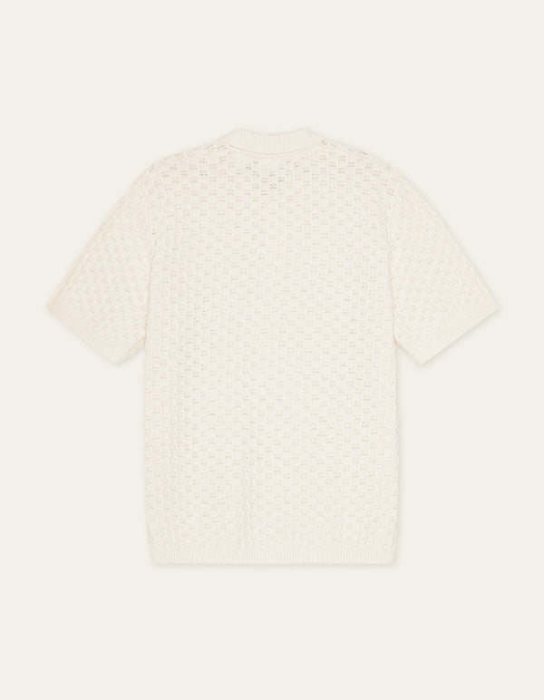 Les Deux GESPERTUS KNITTED S/S SHIRT Eggnog White