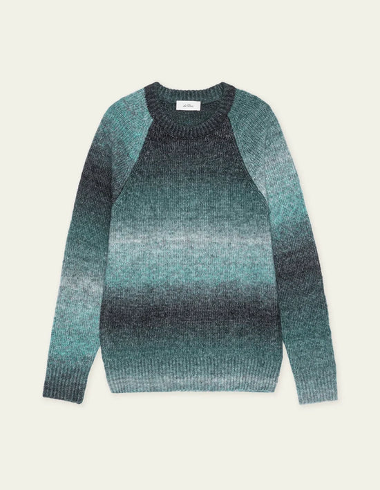 Les Deux GRADIENT ROUNDNECK KNIT Mediterranea Green — Les Deux