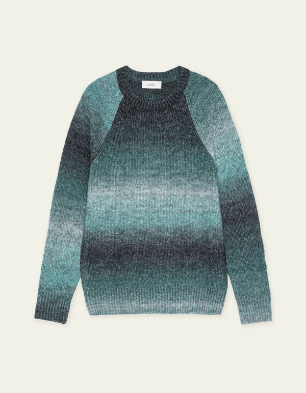 Les Deux GRADIENT ROUNDNECK KNIT Mediterranea Green — Les Deux
