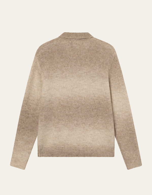 Les Deux Gannon Gradient Zipper Cardigan Prairie Sand