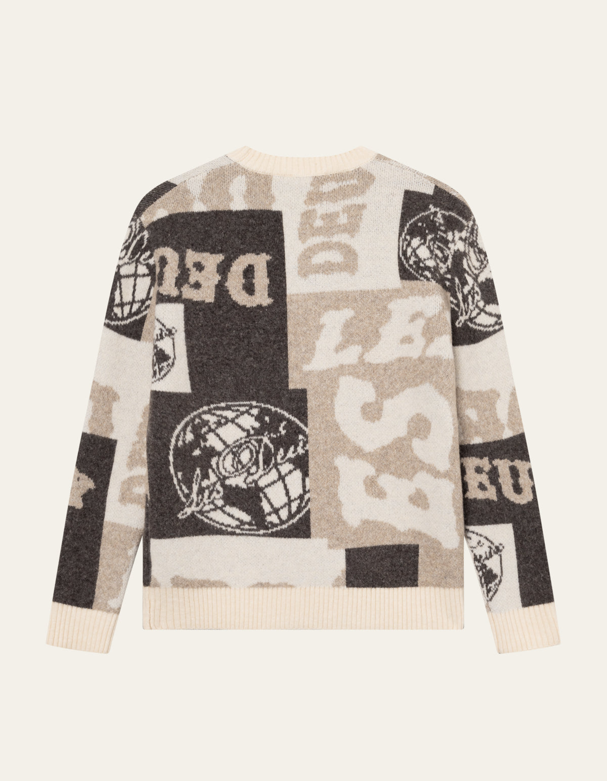 Les Deux Globe Crewneck Knit Dark Sand