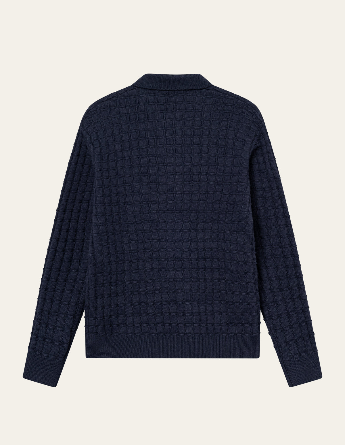 Les Deux Gustav Squared Structure Polo Knit Dark Navy