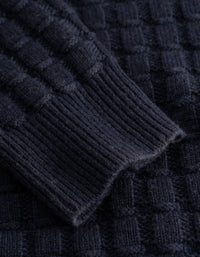 Les Deux Gustav Squared Structure Polo Knit Dark Navy