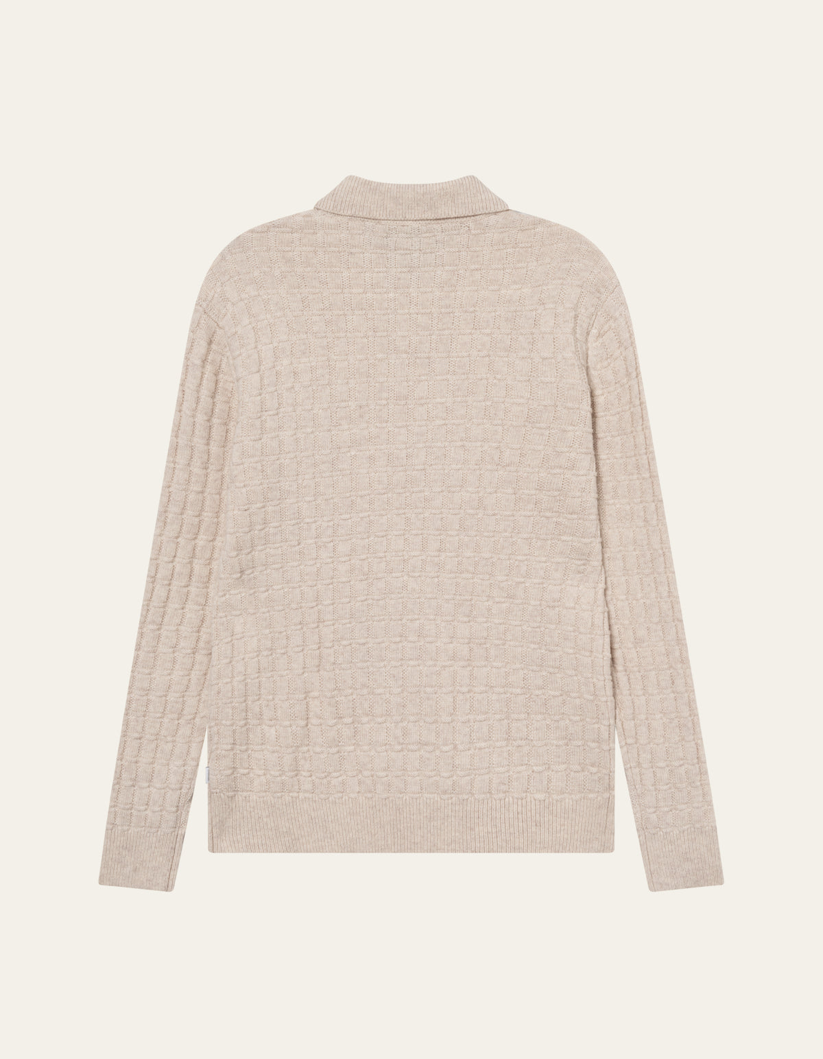 Les Deux Gustav Squared Structure Polo Knit Light Sand Melange