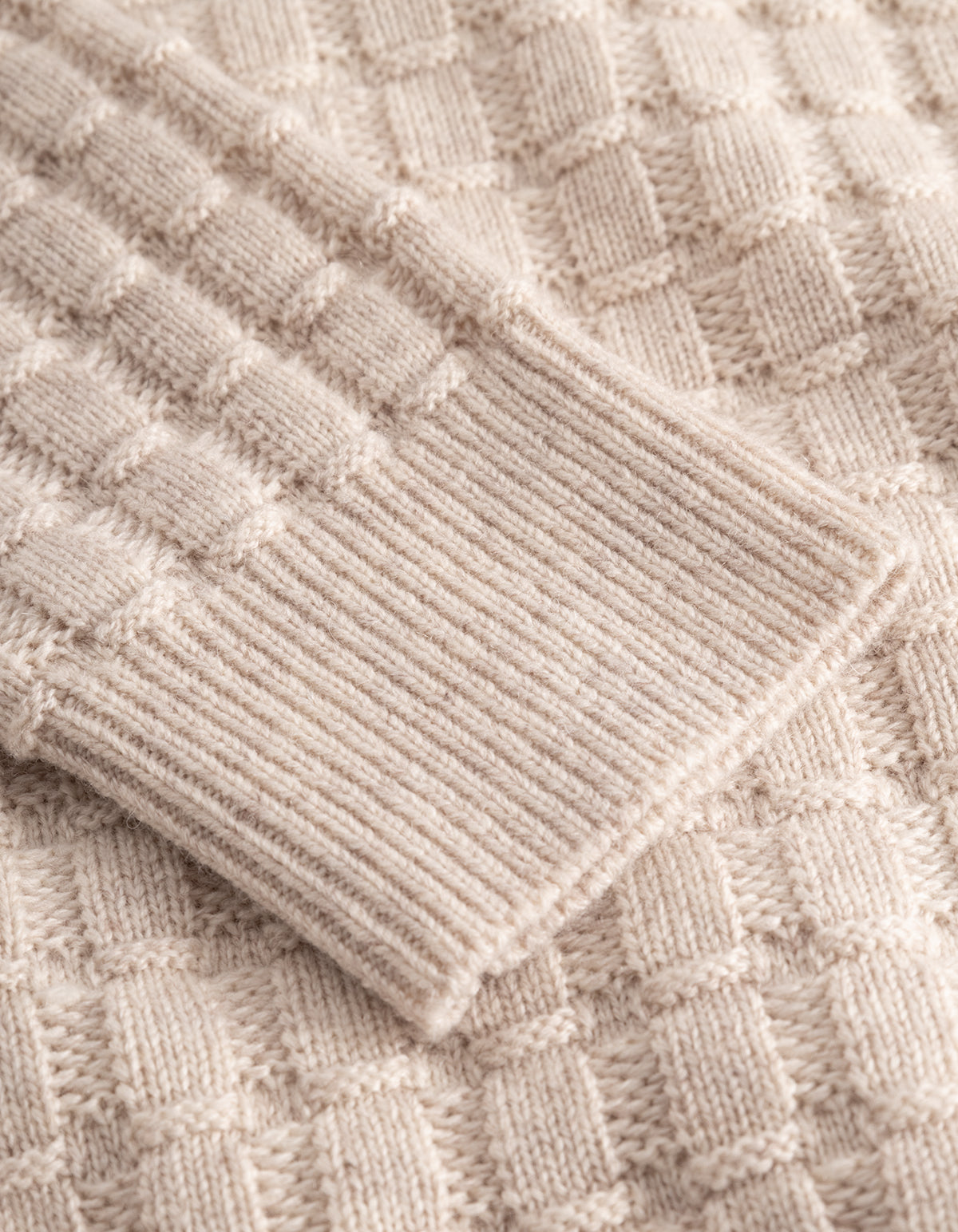 Les Deux Gustav Squared Structure Polo Knit Light Sand Melange