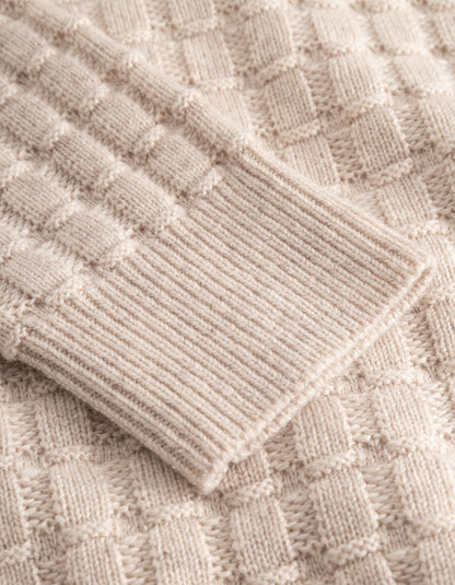 Les Deux Gustav Squared Structure Polo Knit Light Sand Melange