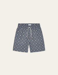 Les Deux HARRY ARABESQUE AOP SHORTS Blue Fog