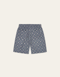 Les Deux HARRY ARABESQUE AOP SHORTS Blue Fog
