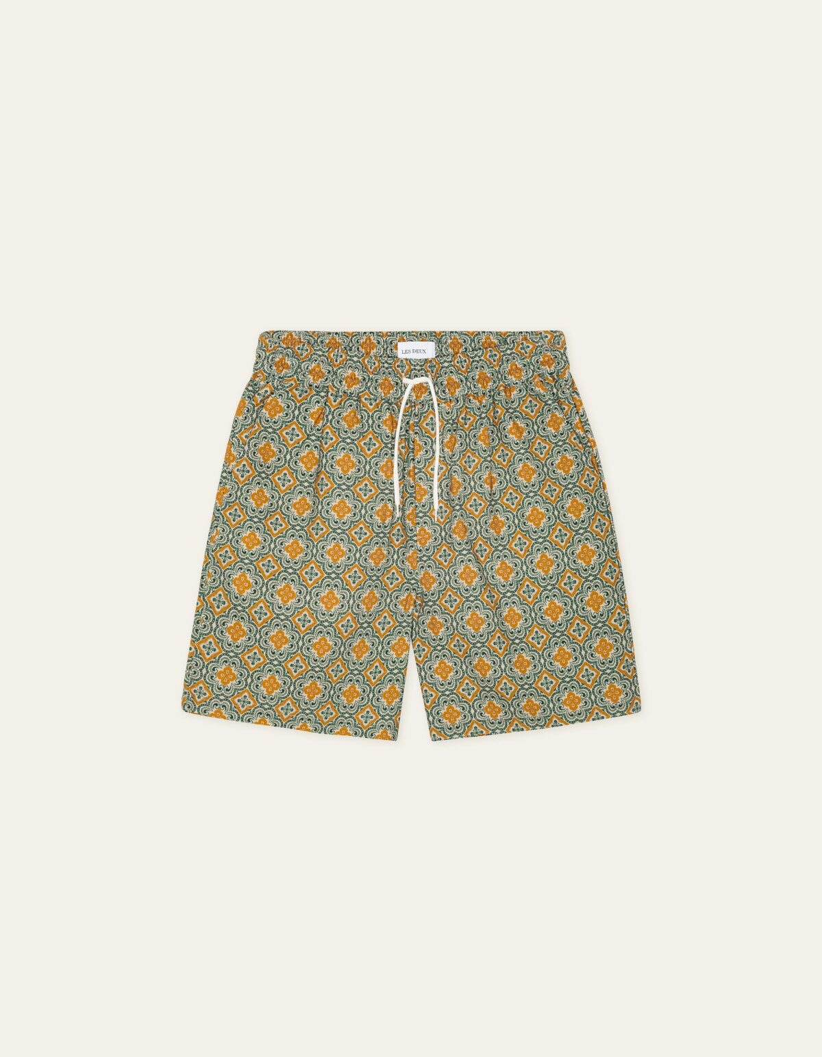 Les Deux HARRY ARABESQUE AOP SHORTS Sea Moss Green