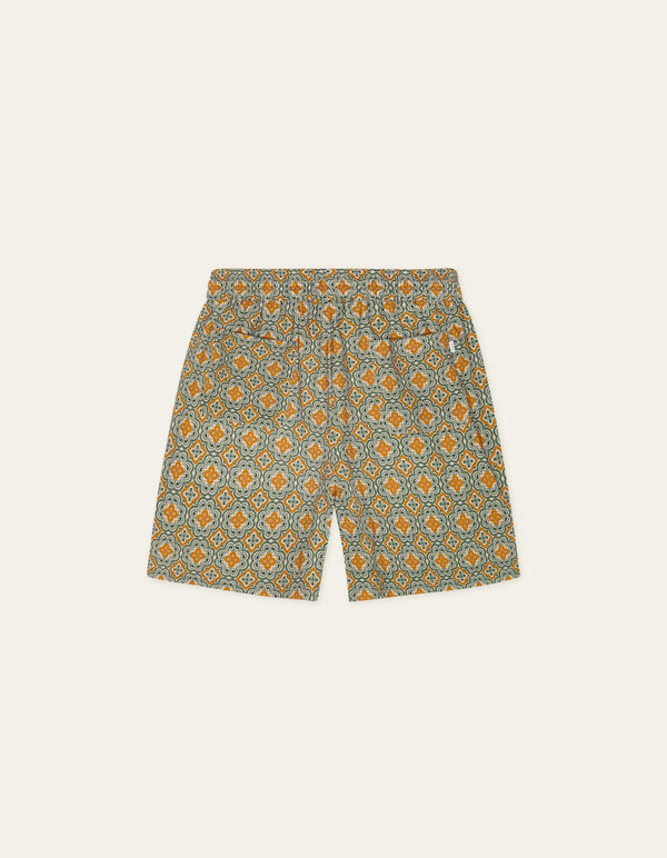 Les Deux HARRY ARABESQUE AOP SHORTS Sea Moss Green