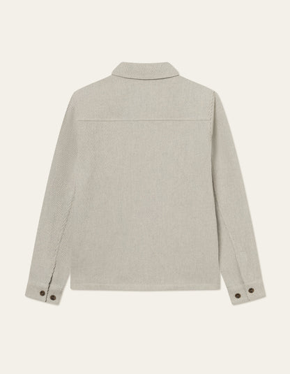 Les Deux Hamilton Twill Wool Overshirt Snow Melange