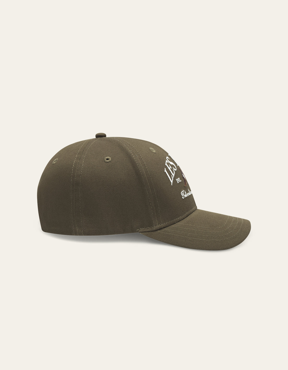 Les Deux Ivy League Organic Baseball Cap Olive Night