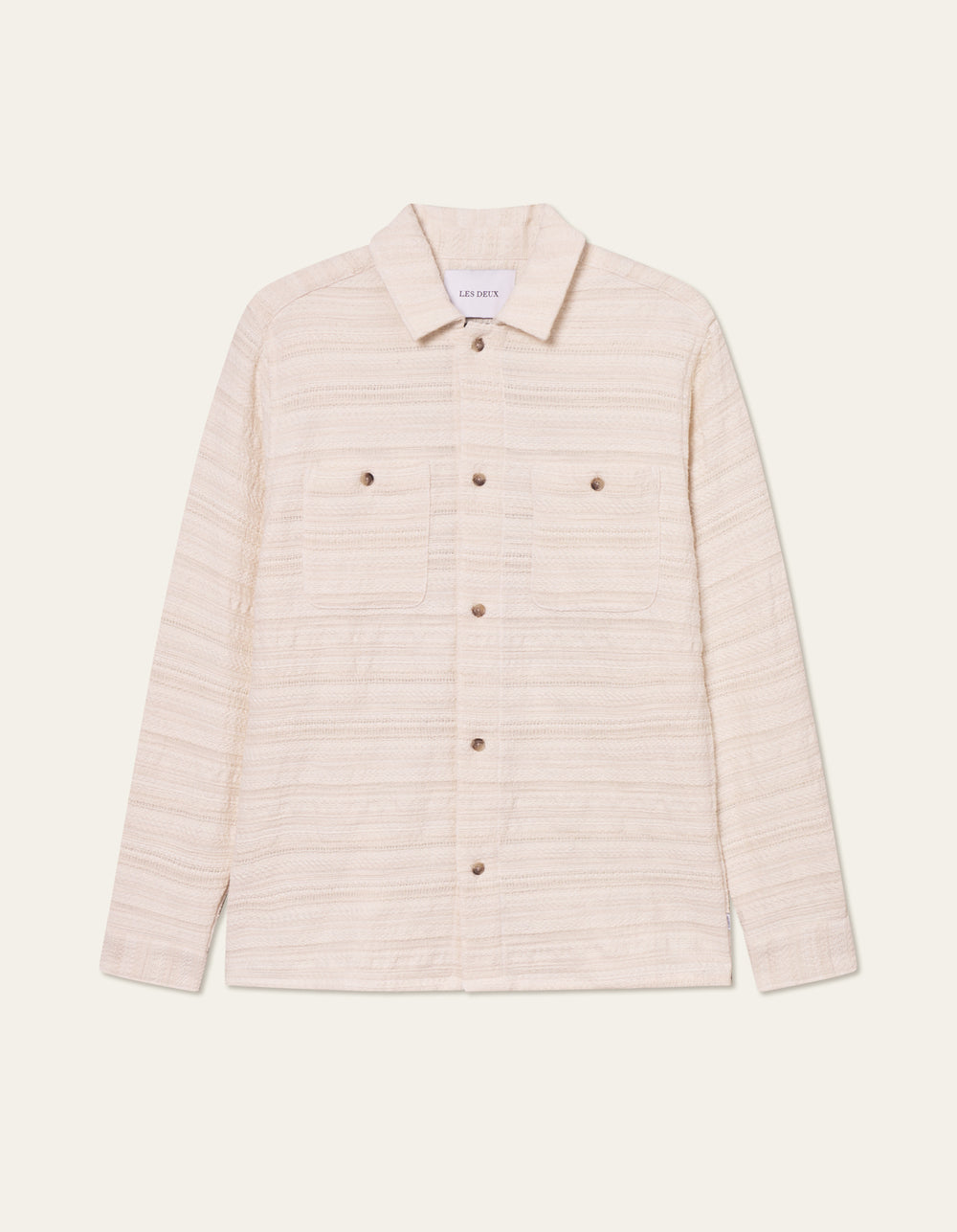 Les Deux Jonas Strctrd Stripe Overshirt Yvory