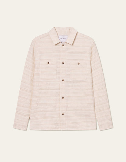 Les Deux Jonas Strctrd Stripe Overshirt Yvory