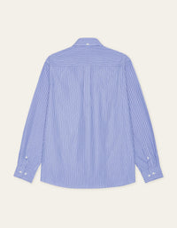 Les Deux KENT STRIPE POPLIN L/S SHIRT Blue Fog
