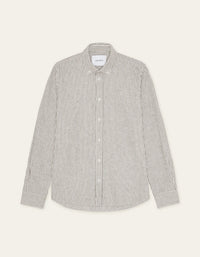 Les Deux KONRAD STRIPE L/S SHIRT Teak Brown