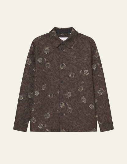 Les Deux Kaleb Flower Jacquard Overshirt Monk's Robe