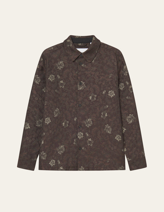 Les Deux Kaleb Flower Jacquard Overshirt Monk's Robe