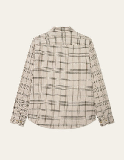 Les Deux Kash Check Overshirt Light Sand